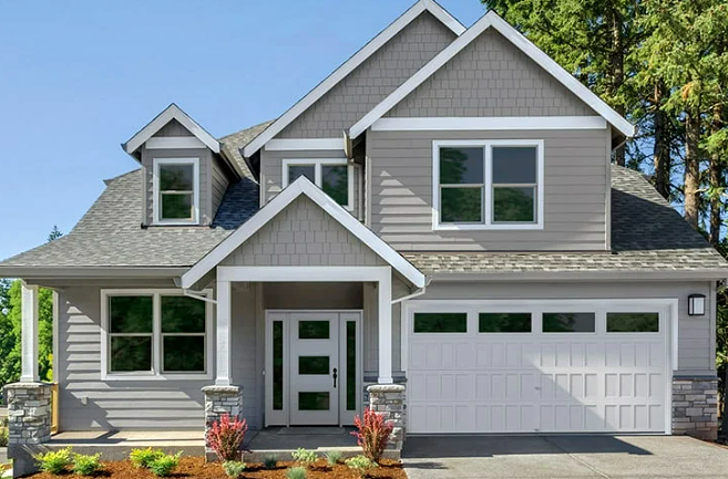 Modern residential garage door installation in Grove City, Ohio